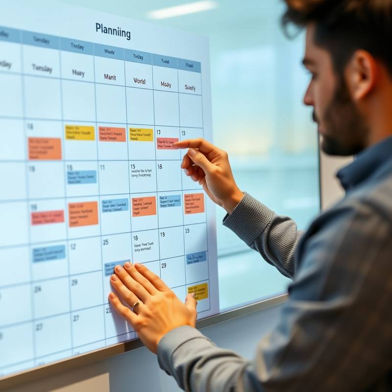 A person organizing their schedule with a digital calendar, illustrating effective time management techniques.