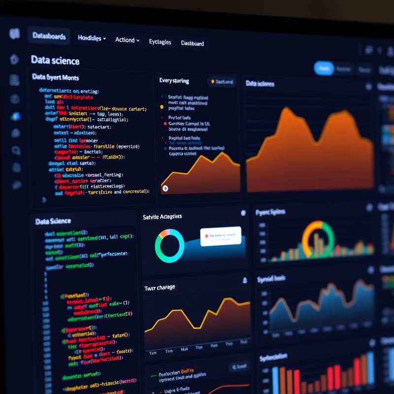 Screenshot of a data science course dashboard, showing code snippets and data visualizations.